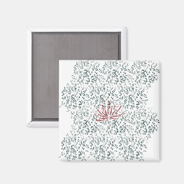 Aimant une fleur rouge sur un arrière - plan noir (Recto/Verso)