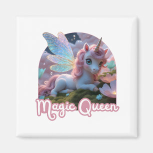 Aimant Une licorne blanche aux ailes