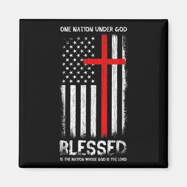 Aimant Une nation sous Dieu USA Patriot vétéran (Devant)