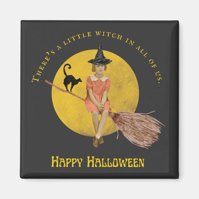 Aimant Une Petite Sorcière En Nous Tous Halloween (Devant)