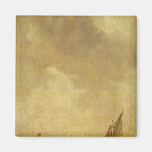 Aimant Une scène de rivière, avec des pêcheurs sur un fil