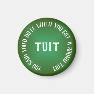 Aimant Une Tuit Ronde Gradient Vert Humoristique