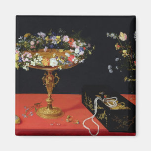 Aimant Une vie morte d'une Tazza aux fleurs
