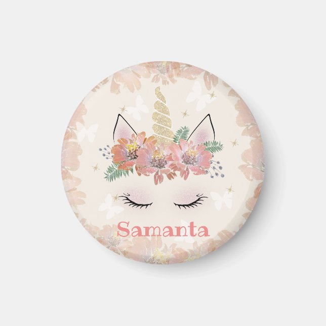 Aimant Unicorn, Unicorn Face, personalized (Devant)