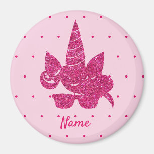 Aimant Unicorn Visage rose Parties scintillant fille enfa