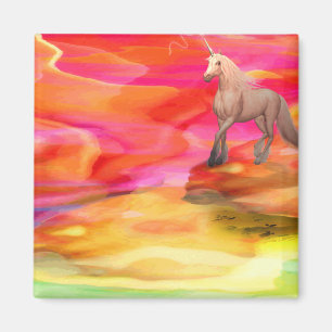 Aimant Unicorne dans le désert peint