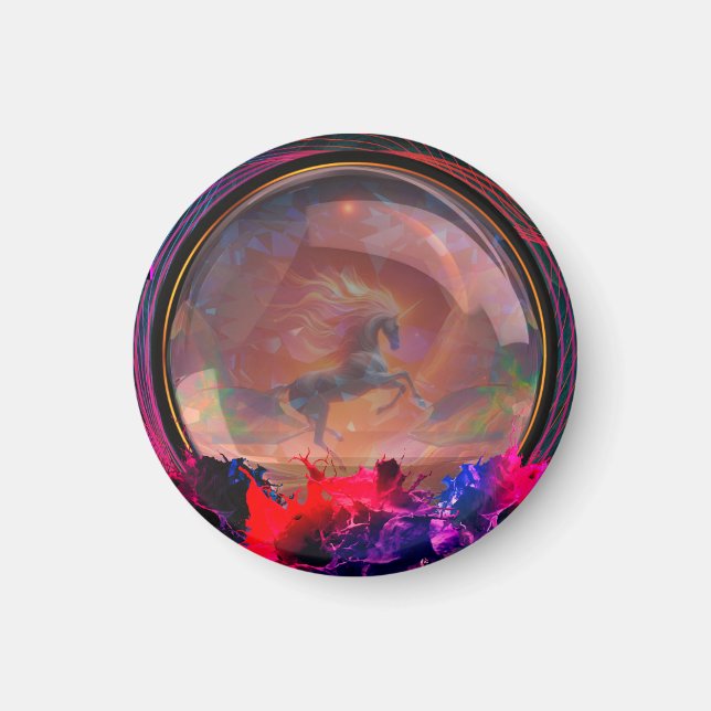 Aimant Unicorne de couleur (Devant)