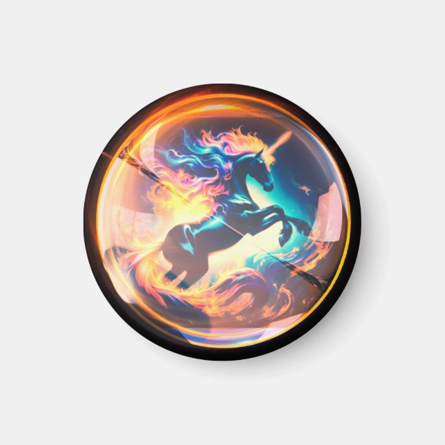 Aimant Unicorne de feu (Devant)