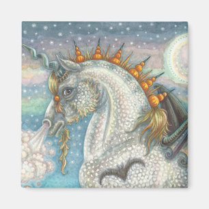 AIMANT UNICORNE DE HALLOWEEN GOTHIQUE AVEC AILES DE MAIN,