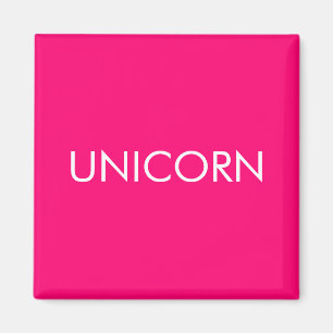Aimant "Unicorne" minimaliste rose chaud fuchsia blanc