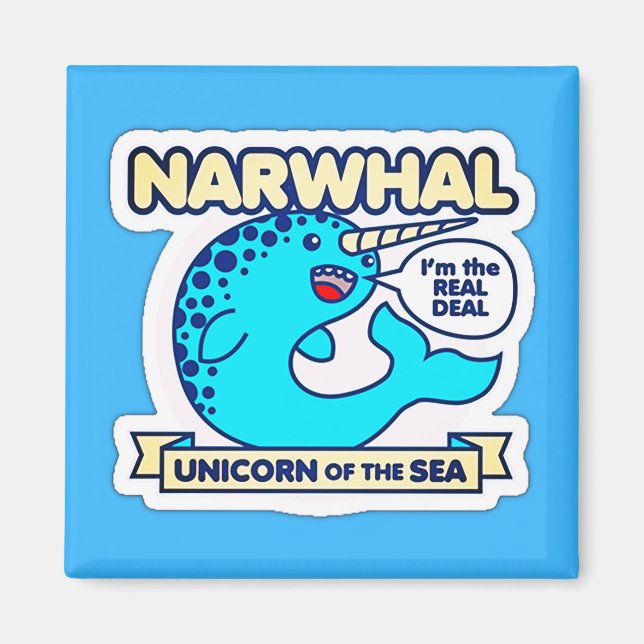 Aimant Unicorne Narwhal De La Mer (Devant)
