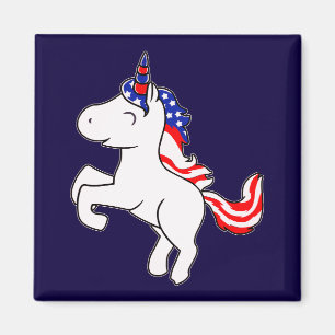 Aimant Unicorne Off White Patriotic USA Drapeau Mane Cart