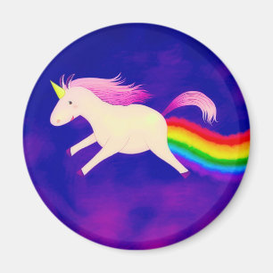 Aimant Unicorne volante amusante à la taille d'un arc-en-