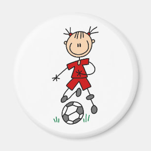 Aimant Uniforme de football rouge fille