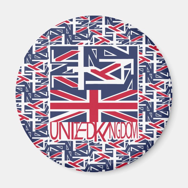 Aimant United Kingdom UK flag BY MASANSER PIXELAT (Devant)