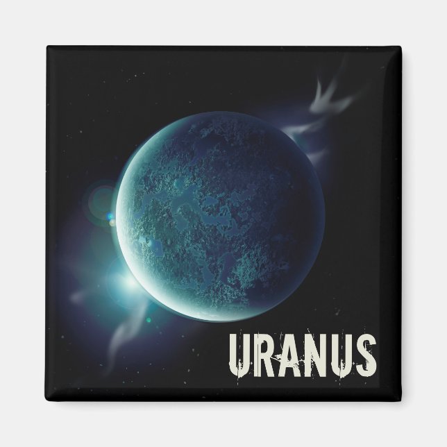 Aimant Uranus bleu planète 3d espace univers illustration (Devant)