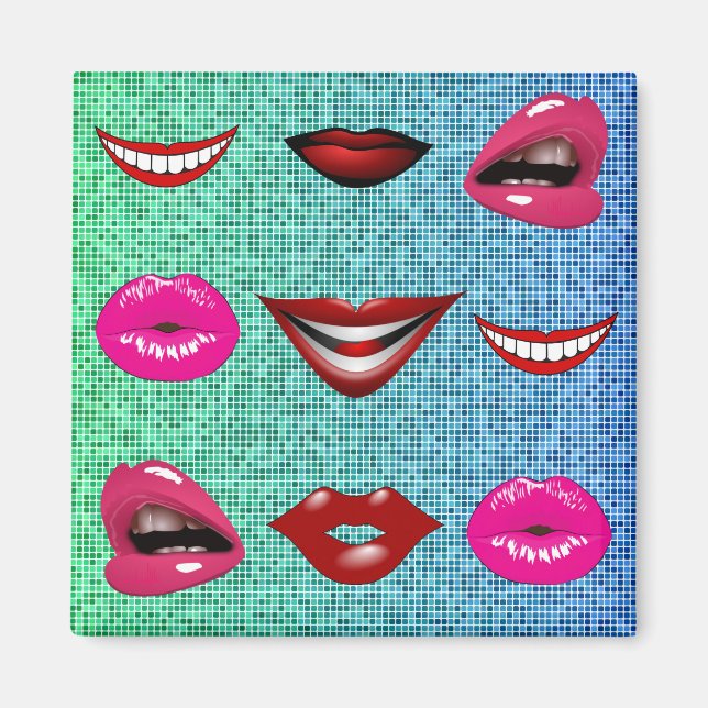 Aimant Urban Funky Hip Cool Lips Motif (Devant)