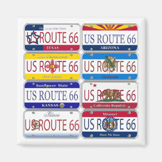 Aimant US ROUTE 66 Toutes les 8 États Plaques de vanité