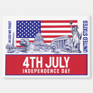 Aimant USA Amérique Drapeau Monument Illustration Souveni