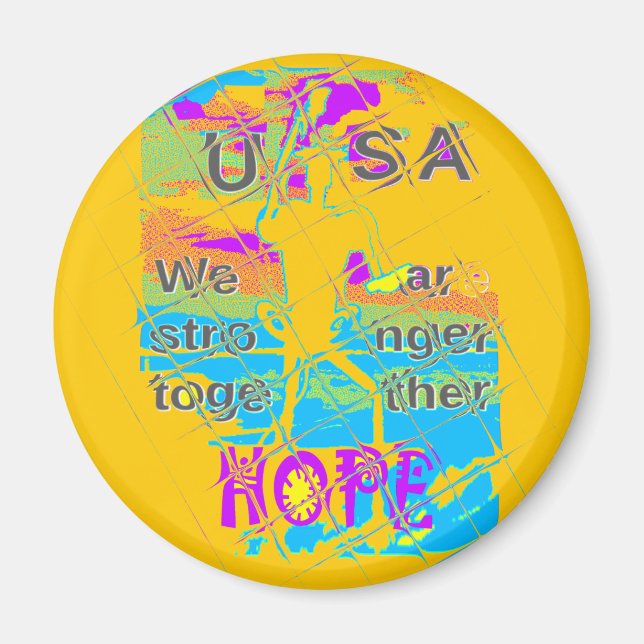 Aimant USA Hillary Hope Stronge Together (Devant)