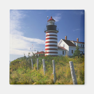 Aimant USA, Maine, Lubec. Phare de West Quoddy Head