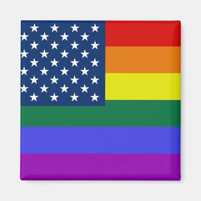 Aimant USA Rainbow Pride (Devant)