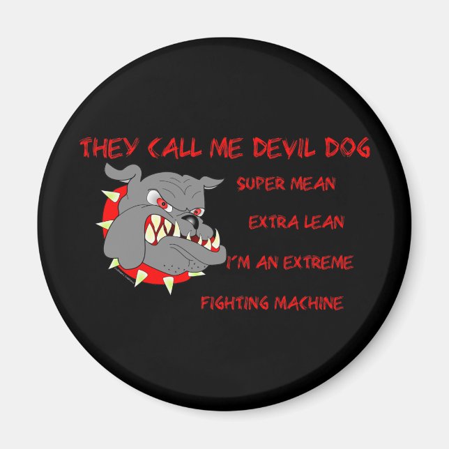Aimant USMC On m'appelle Devil Chien (Devant)