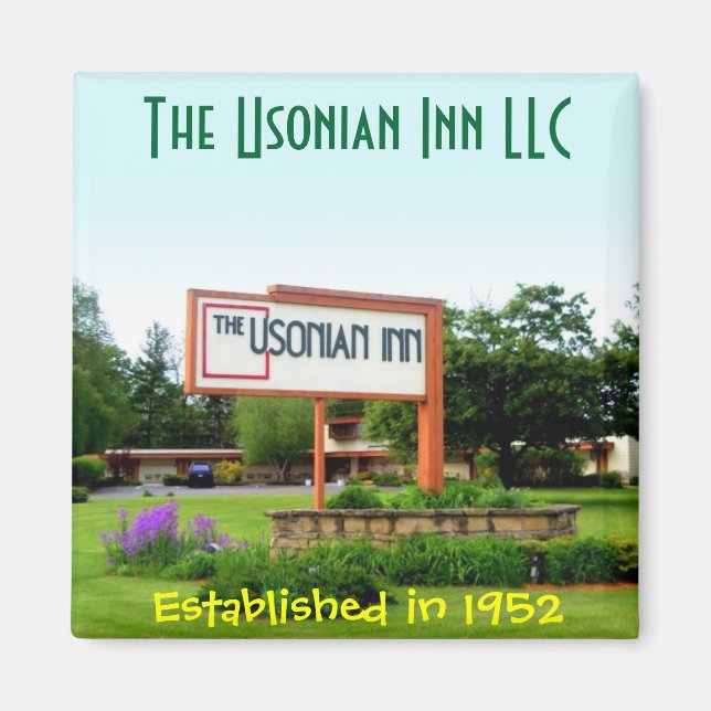 Aimant Usonian Inn carré magnétique - panneau de rue (Devant)
