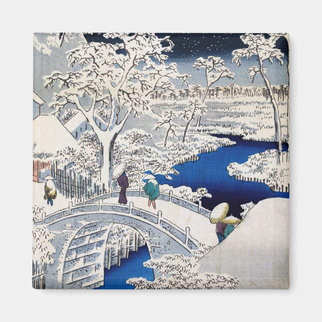 Aimant Utagawa Hiroshige - Pont des tambours à Meguro (Devant)