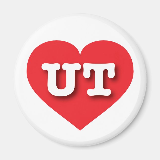 Aimant Utah Red Heart - J'aime UT (Devant)