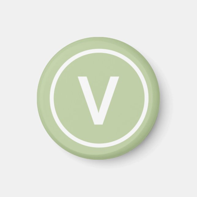 Aimant V pour Vegan Diète logo naturel personnalisé (Devant)