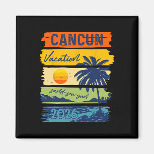 Aimant Vacances à Cancun 2026 Mer Sable Plage Voyage d'ét