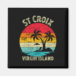Aimant Vacances en famille Vintage Rétro Virgin Island St