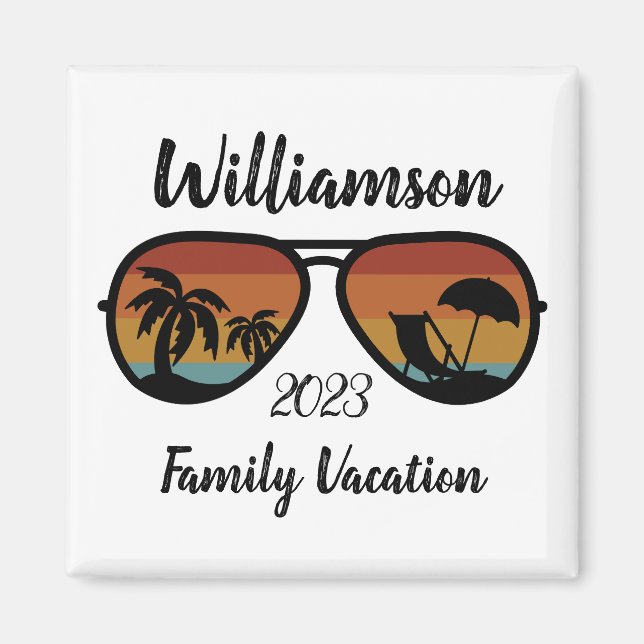 Aimant Vacances familiales personnalisées (Devant)