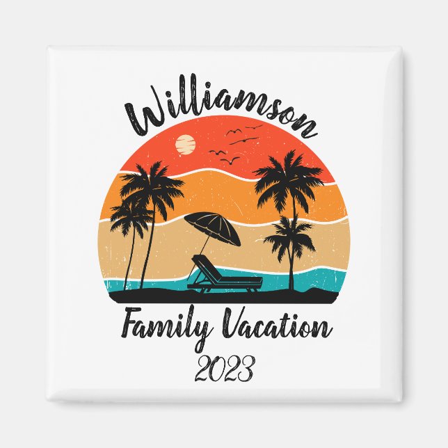 Aimant Vacances familiales personnalisées (Devant)