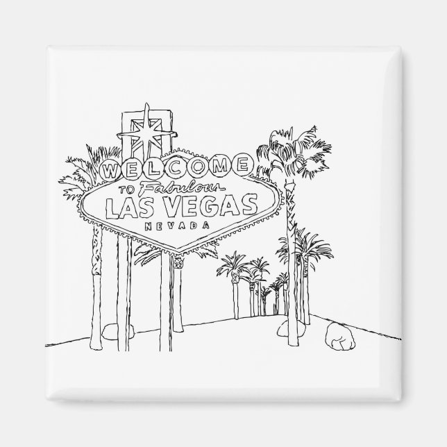 Aimant Vacances Las Vegas Dessin Vacances Art Voyage (Devant)