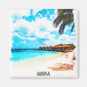 Aimant Vacances minime sur l'île des Caraïbes à Aruba