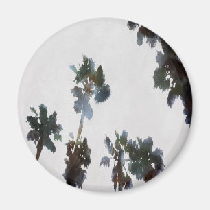 Aimant Vacances Palmiers tropicaux Aquarelle artistique