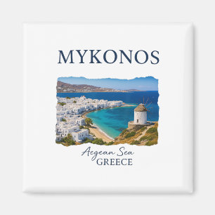 Aimant Vacances sur l'île grecque de Mykonos Vie côtière