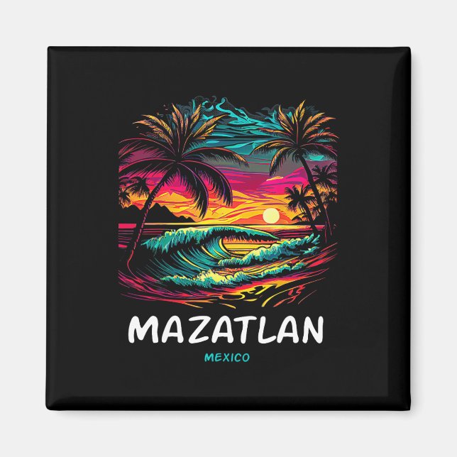 Aimant Vacation Souvenir Palm Tree Mazatlan  (Devant)