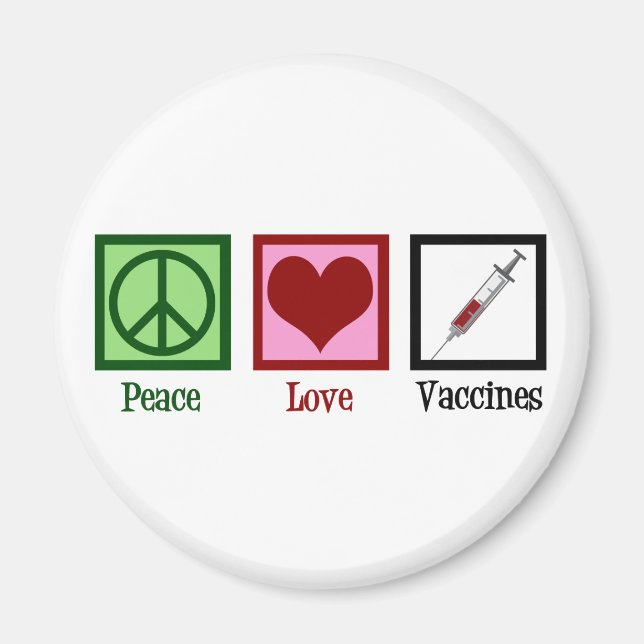 Aimant Vaccins Peace Love (Devant)