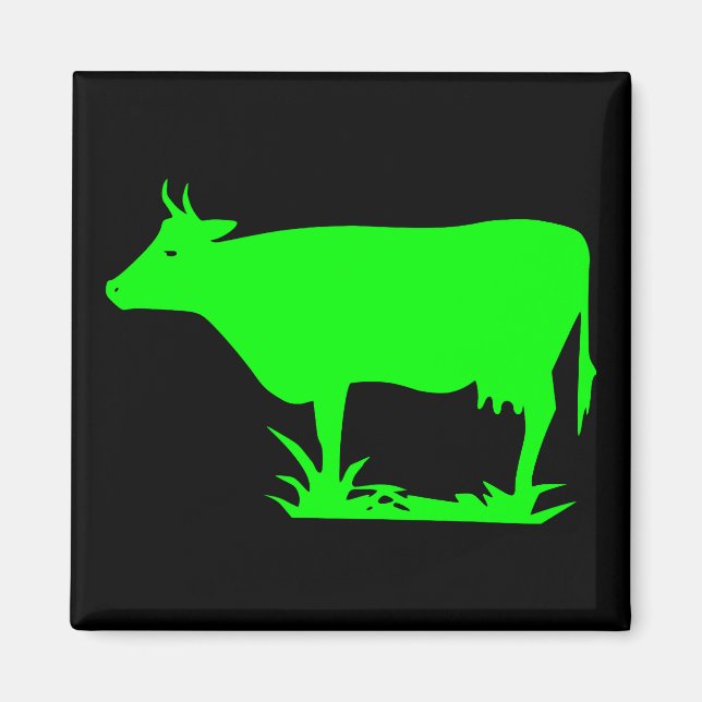 Aimant Vache Alien verte (Devant)