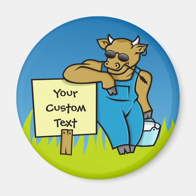 Aimant Vache avec signe (Devant)