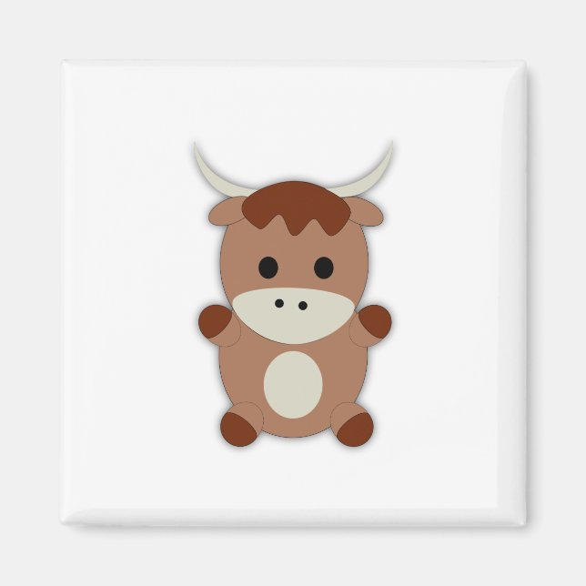 Aimant Vache Brown mignonne (Devant)