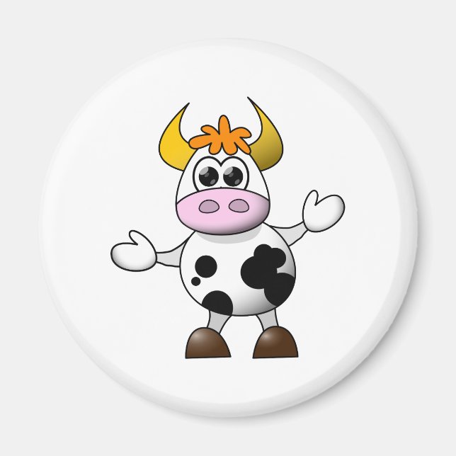 Aimant Vache caricaturale drôle (Devant)