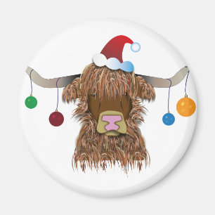 Aimant Vache de Noël