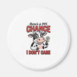Aimant Vache Drôle Chance Je M'en Fiche Vintage