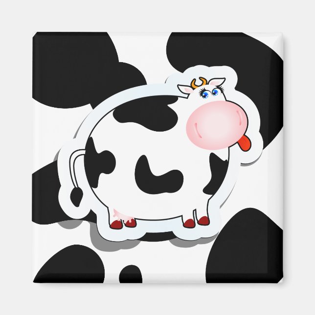 Aimant Vache drôle, magnétique (Devant)