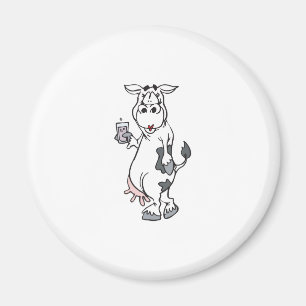 Aimant vache idiote buvant du lait