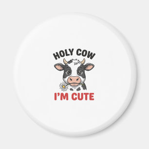 Aimant Vache sacrée je suis mignon Gravure vintage de vac